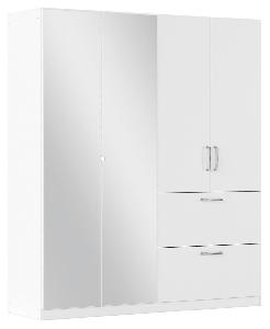 Skriňa s otočnými dverami PADUA biela/zrkadlo