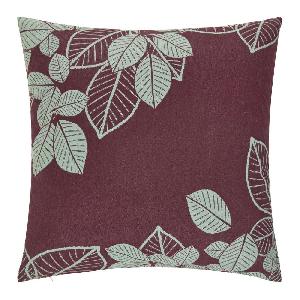 Dekoračný vankúš Leaves, 45/45cm, slivková