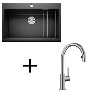 Blanco set Etagon 8 + Candor-S leštený nerez čierna