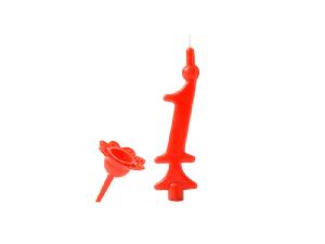 Narodeninová sviečka s nalepovacím stojanom - Červené číslice 1 - Modecor