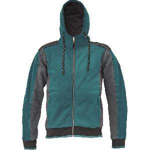 Cerva Pánska mikina na zips s kapucňou DAYBORO - Petrolejová | XXXL